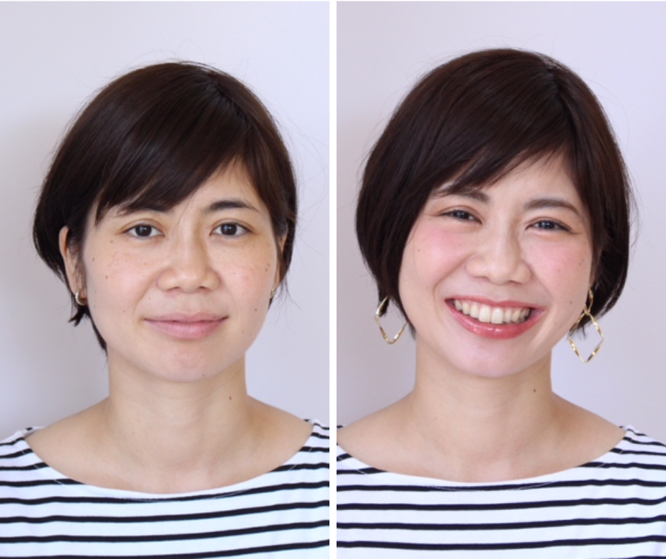 40代 50代 眉メイク ビフォーアフター 骨格に合わせたアーチ眉で綺麗なママに